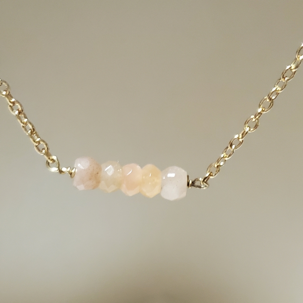 Kris Nations Pink Mystic Bar 18 K Gold Necklace - Picture 3 of 8